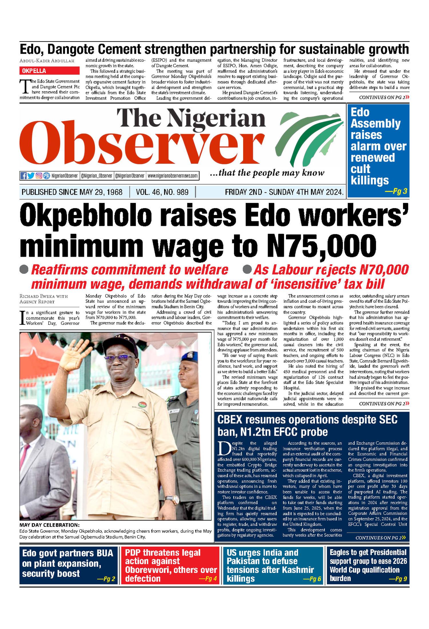 The Nigerian Observer - 04-05-2025